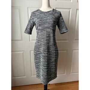 Banana Republic Gray Textured Stretch Sheath Dress Size 4 | Boardroom Chic